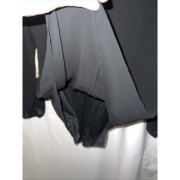 Lily White Semi Sheer Black Lined Blouse Top Women’s Small NWT - Picture 9 of 13